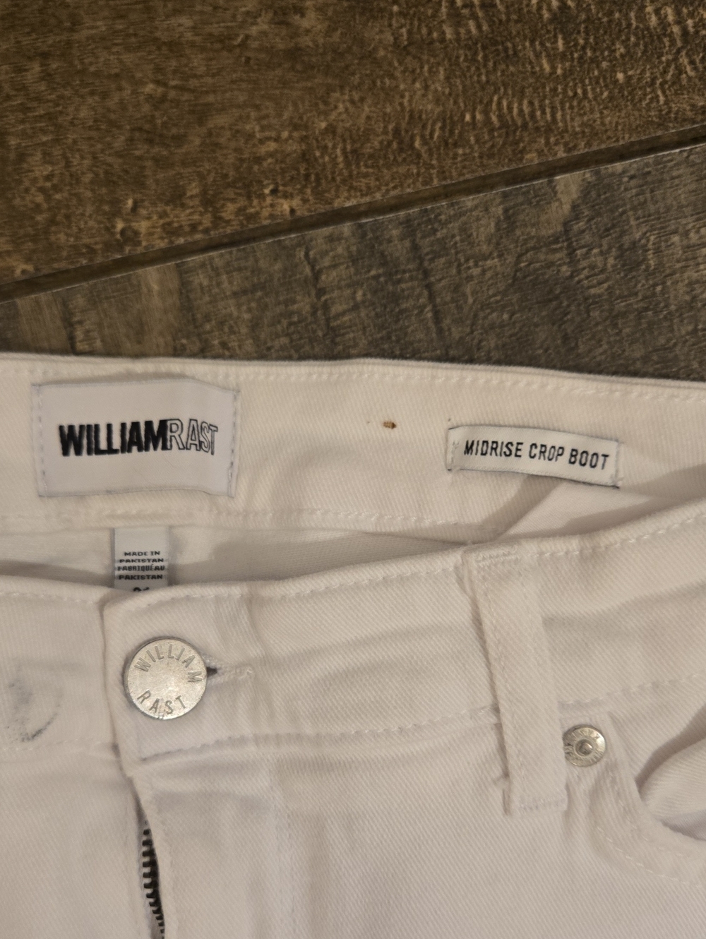 William Rast Cream Wide-Leg Distressed Jeans - Picture 2 of 4